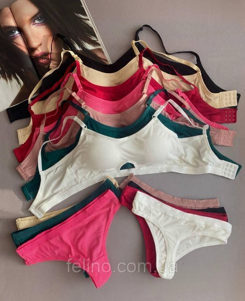 Жіночий комплект нижньої білизни, топ і стрінги асорті S/M, ОПТОМ  8857/8  8857/8  фото