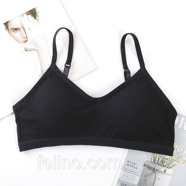Жіночий котоновий топ бралет в рубчик на бретелях, ОПТОМ S/M 948/9 948/9/SM фото